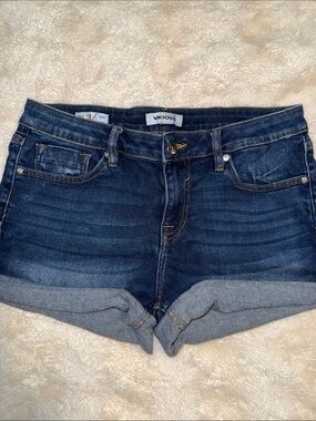 Vigoss Dark Wash Rolled Cuff Denim Shorts